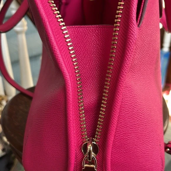 Coach  Prince Street Large Satchel crossbody      Ruby      Pink Leather  NWOT - Picture 10 of 16